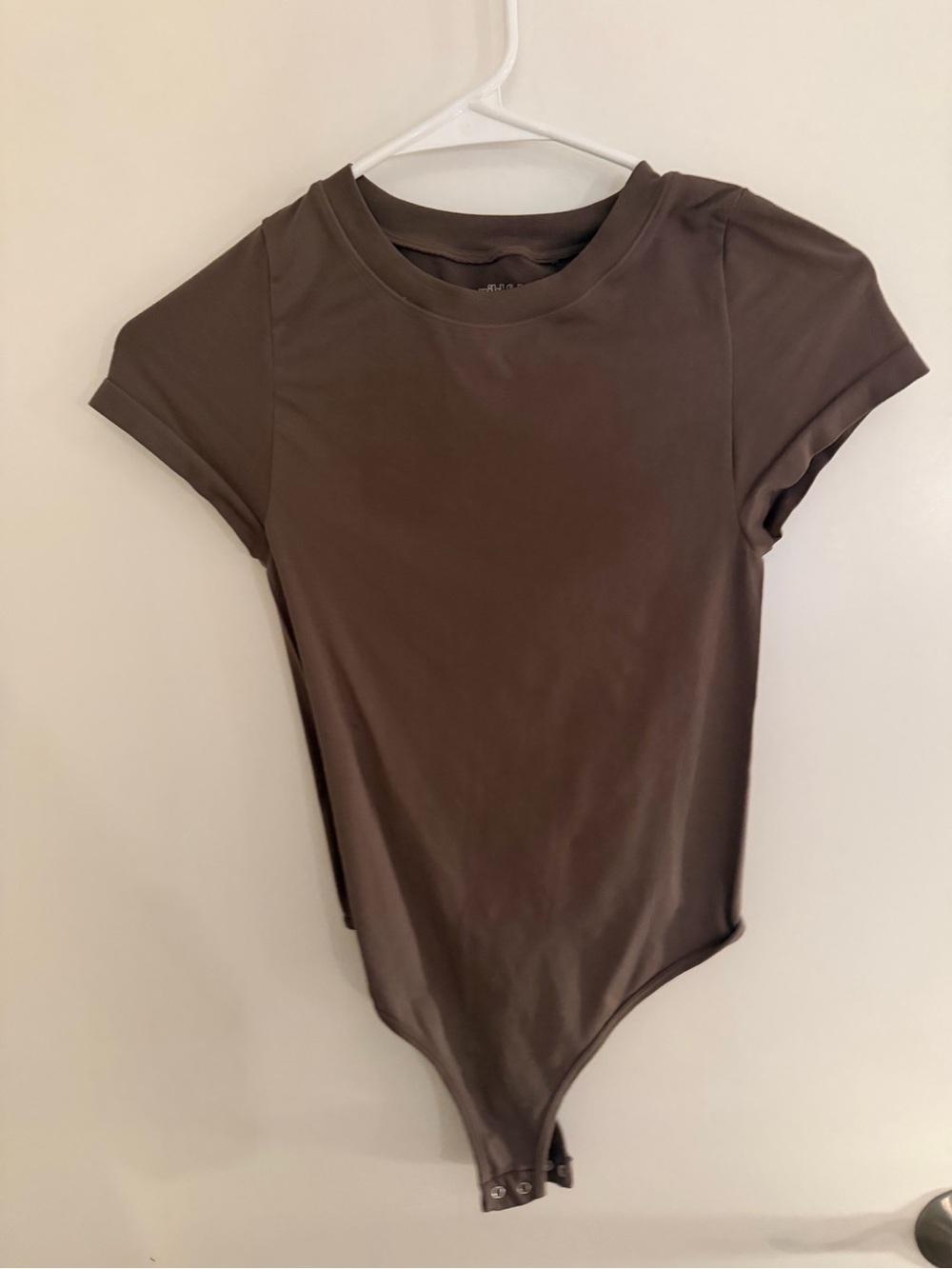 Wild Fable Short Sleeve Crewneck Bodysuit - Chocolate Brown